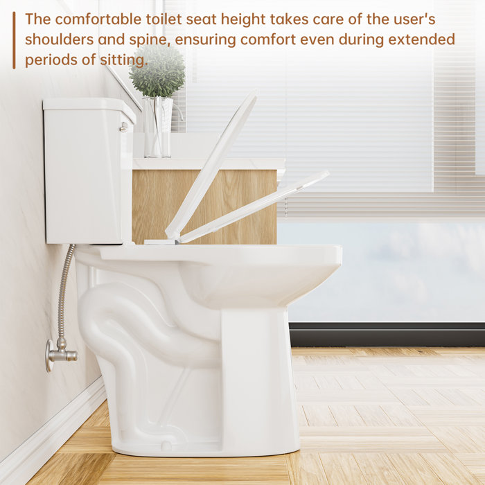 SUPERFLO 21 Inch Tall Toilet, Extra Tall Toilets with Soft Closing Seat